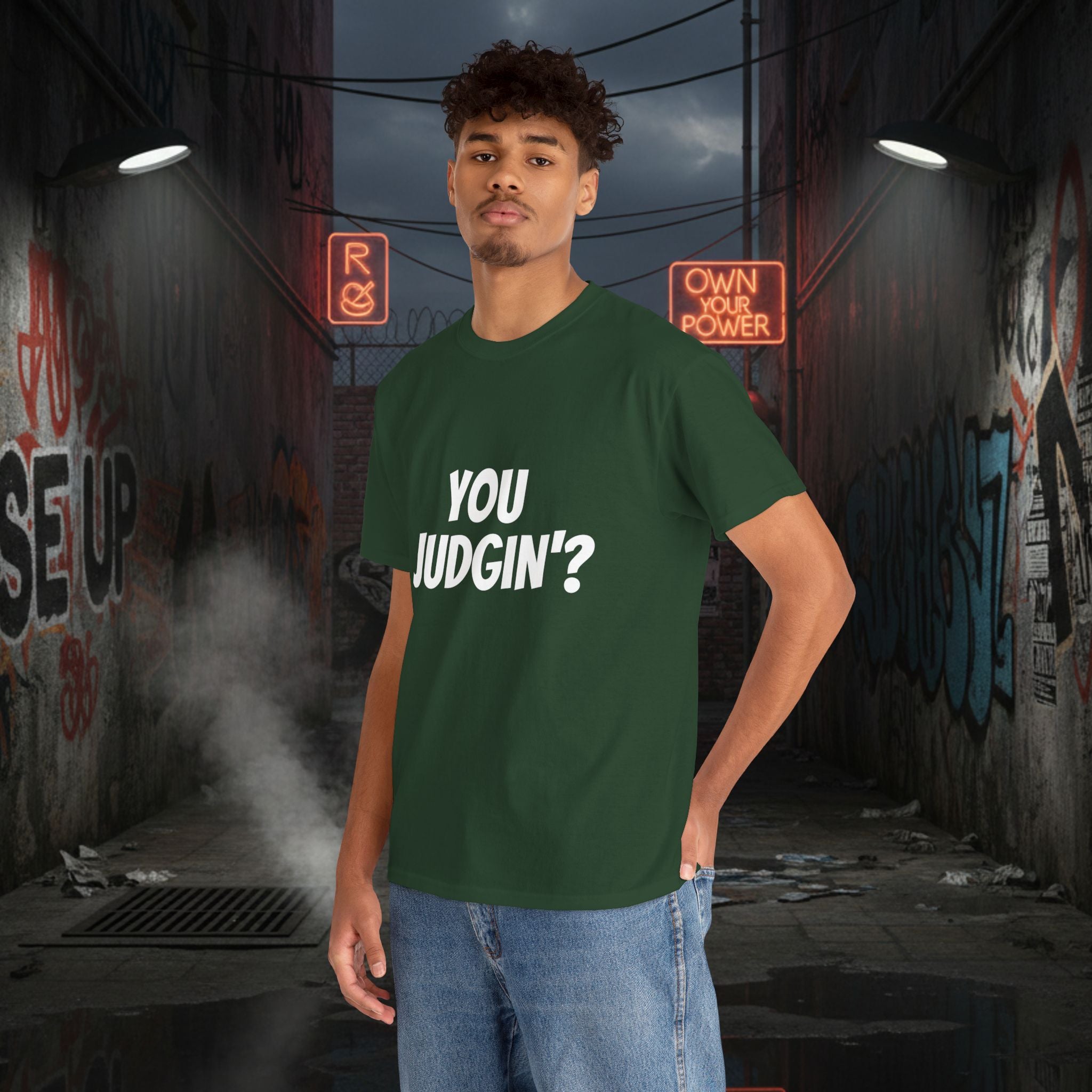 You Judgin'? Graphic Tee — 'Don't Be This Guy' Gavel Judge Back Print