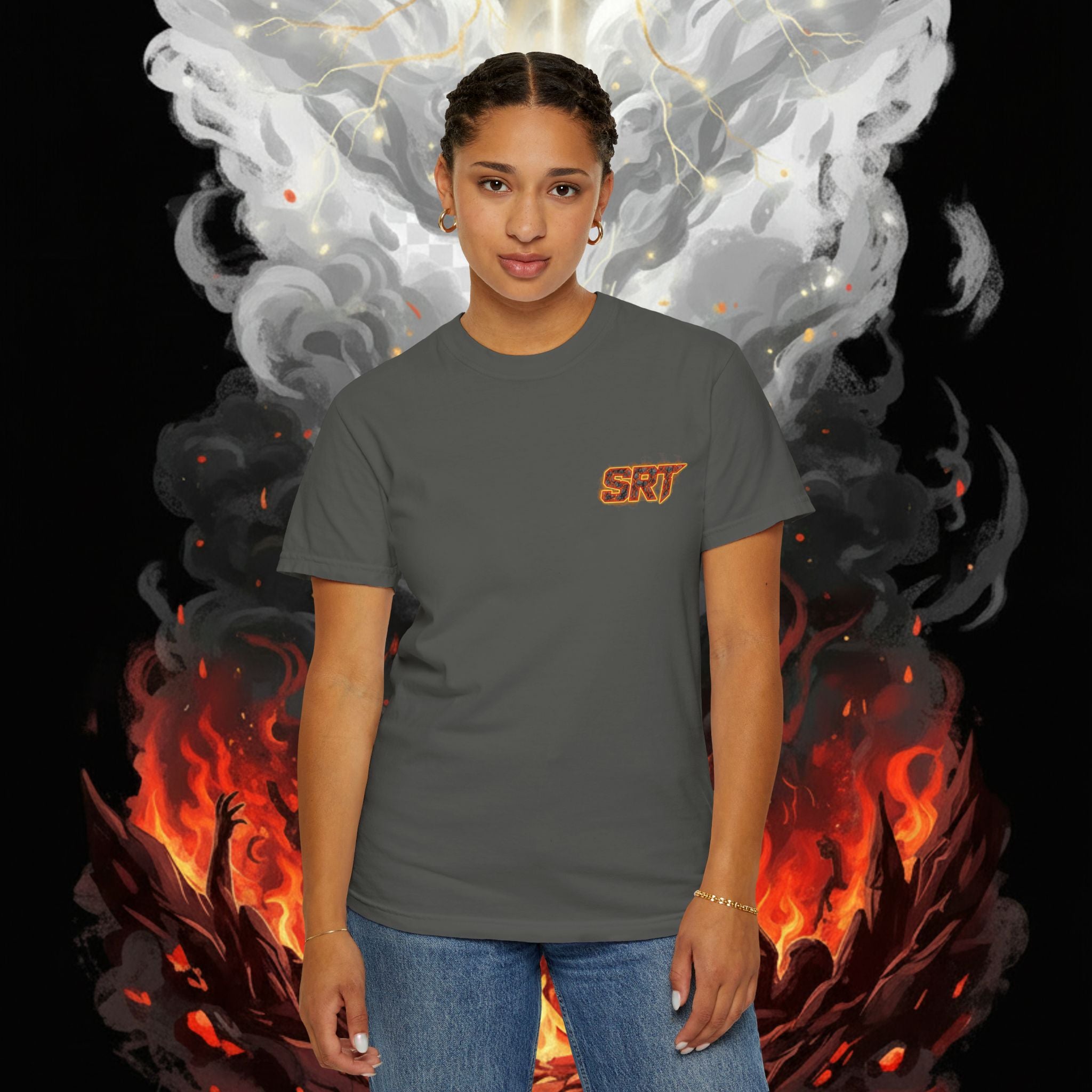 SRT Flame Graphic T-Shirt — "Been Through the Fire" Back Print