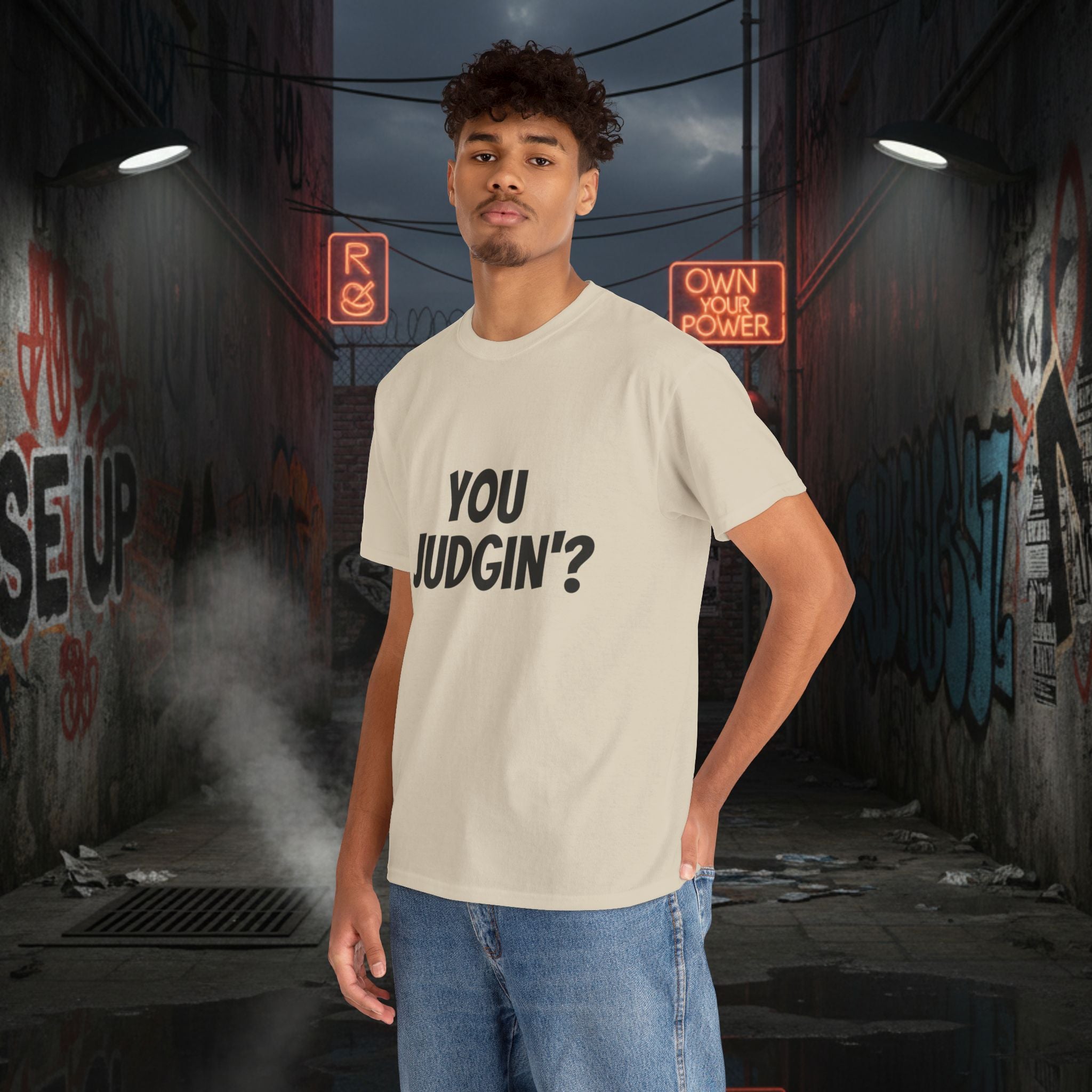 You Judgin'? Graphic Tee — 'Don't Be This Guy' Gavel Judge Back Print