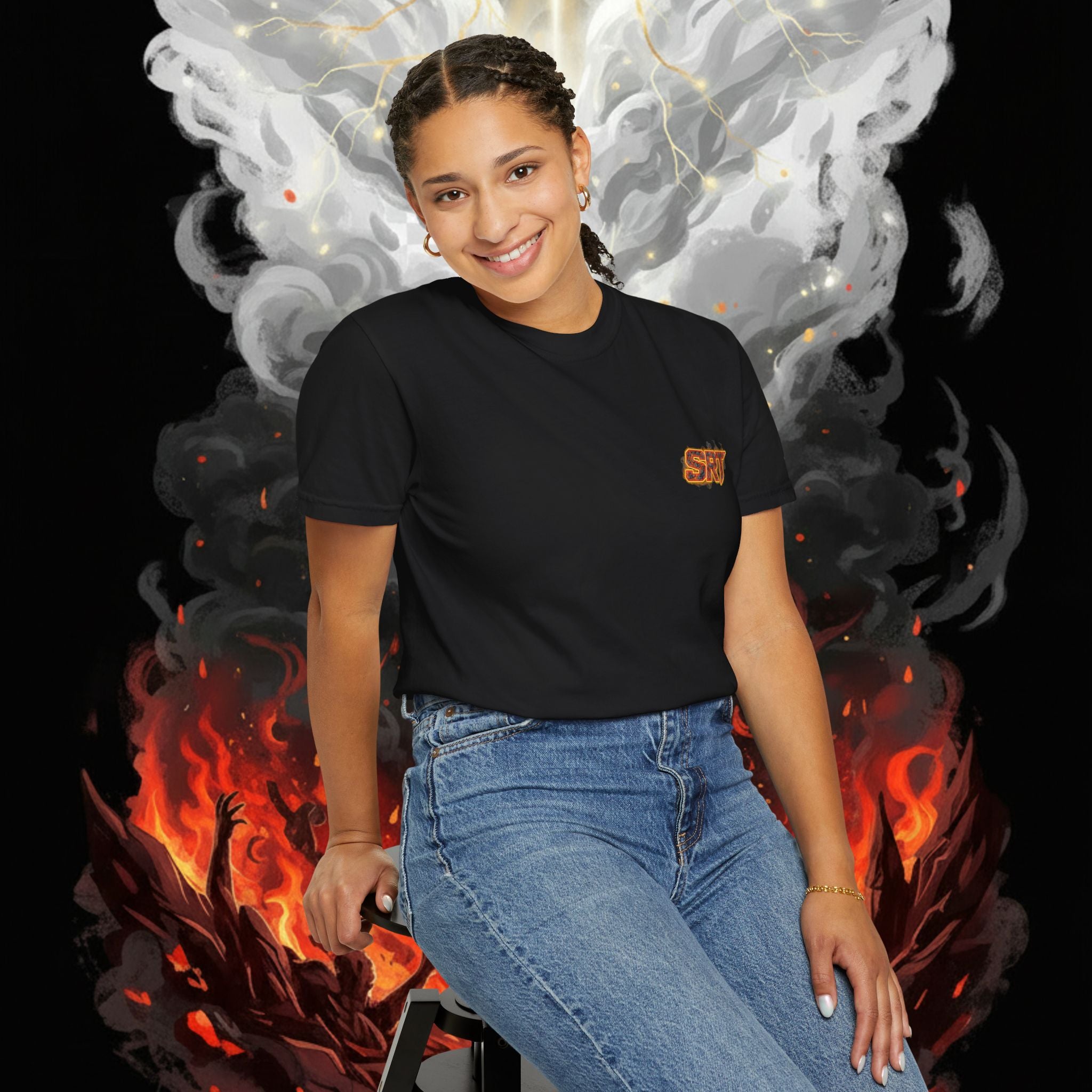 SRT Flame Graphic T-Shirt — "Been Through the Fire" Back Print