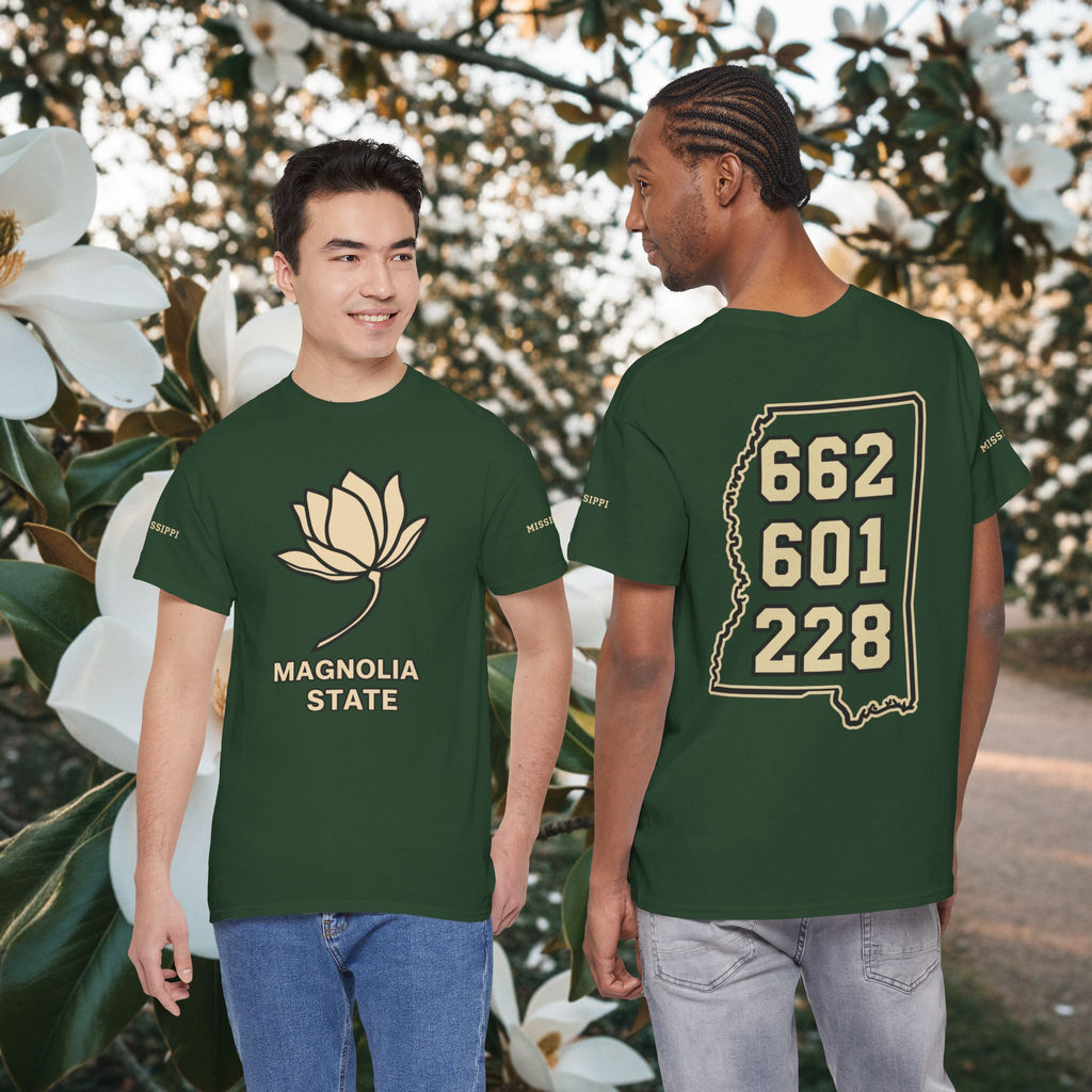 Magnolia State T-Shirt — Mississippi Area Code Shirt (662 · 601 · 228)