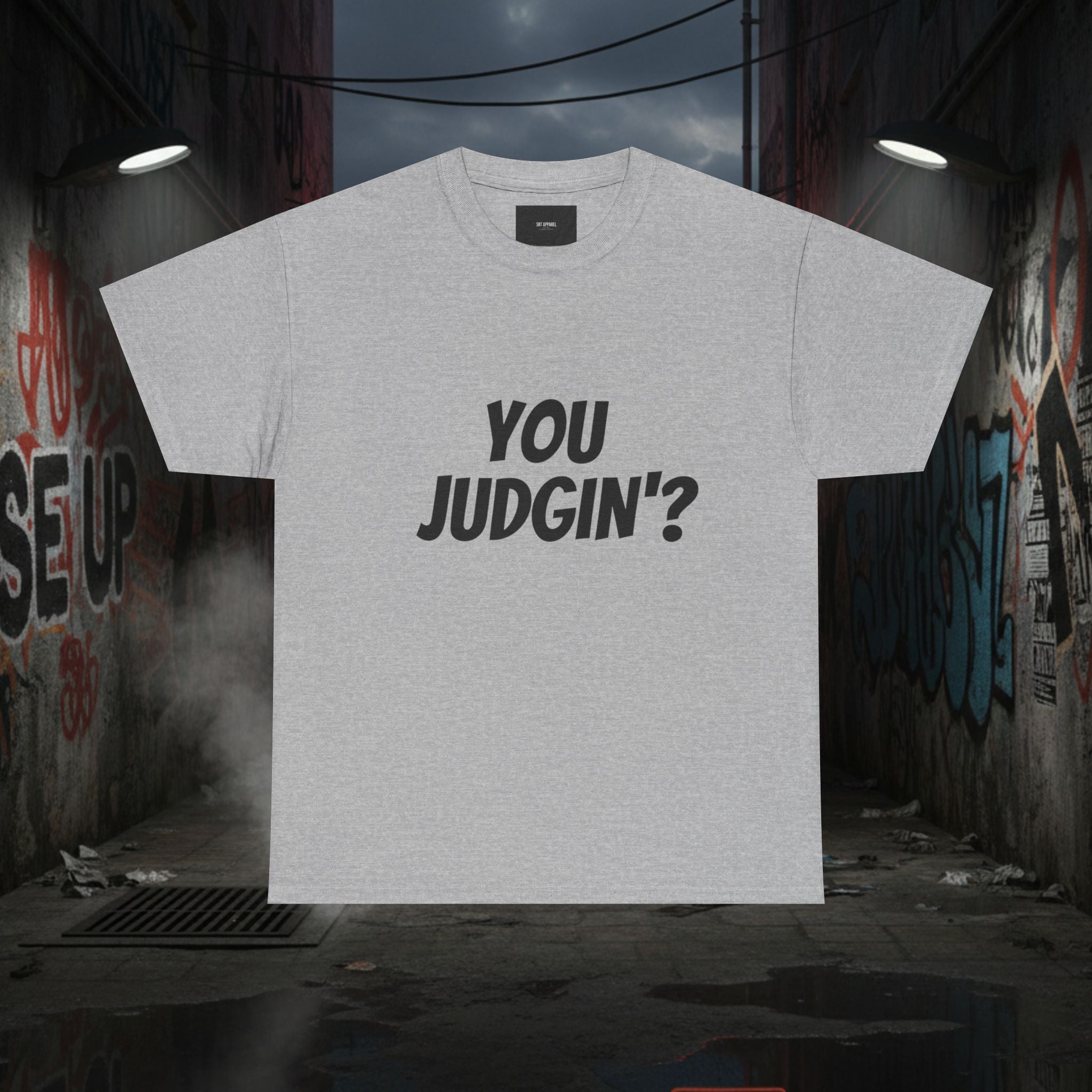 You Judgin'? Graphic Tee — 'Don't Be This Guy' Gavel Judge Back Print