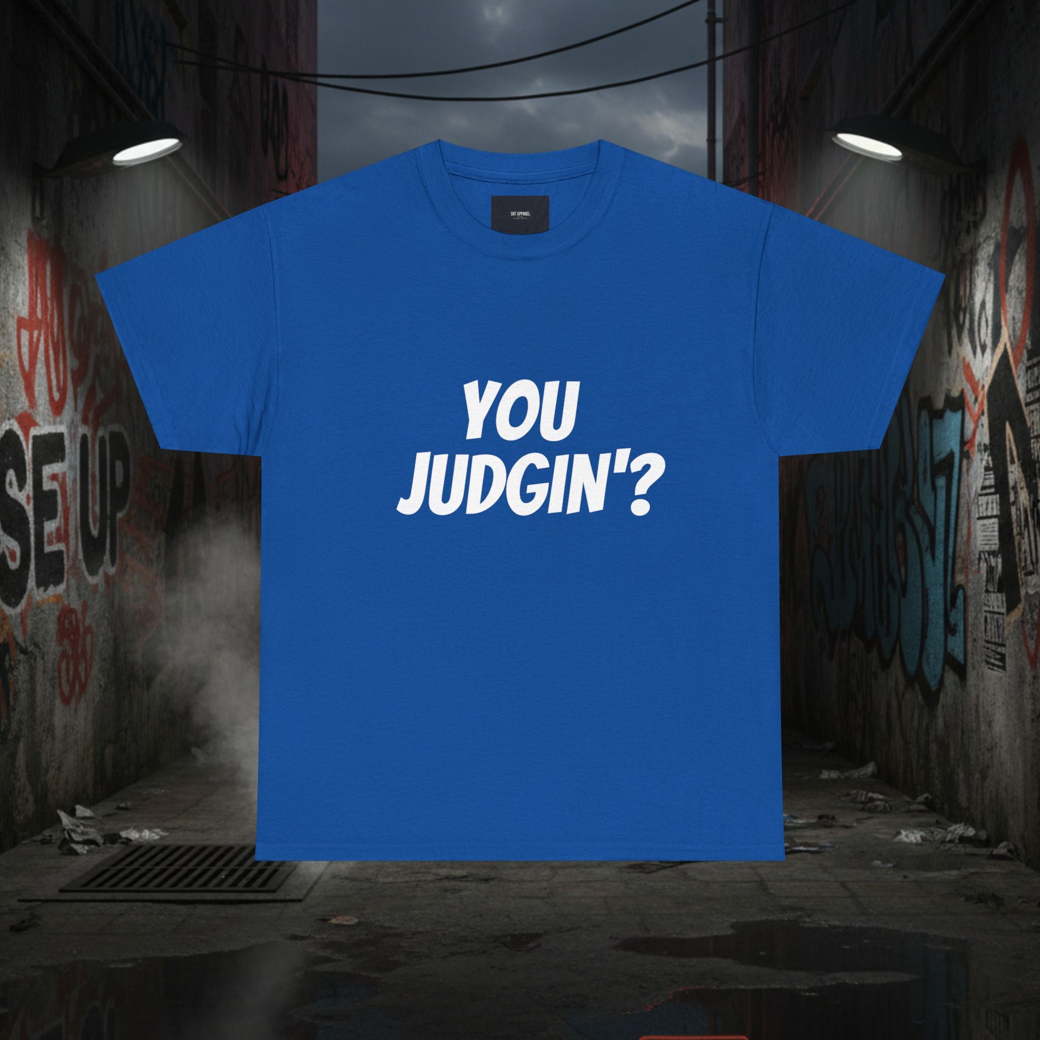 You Judgin'? Graphic Tee — 'Don't Be This Guy' Gavel Judge Back Print
