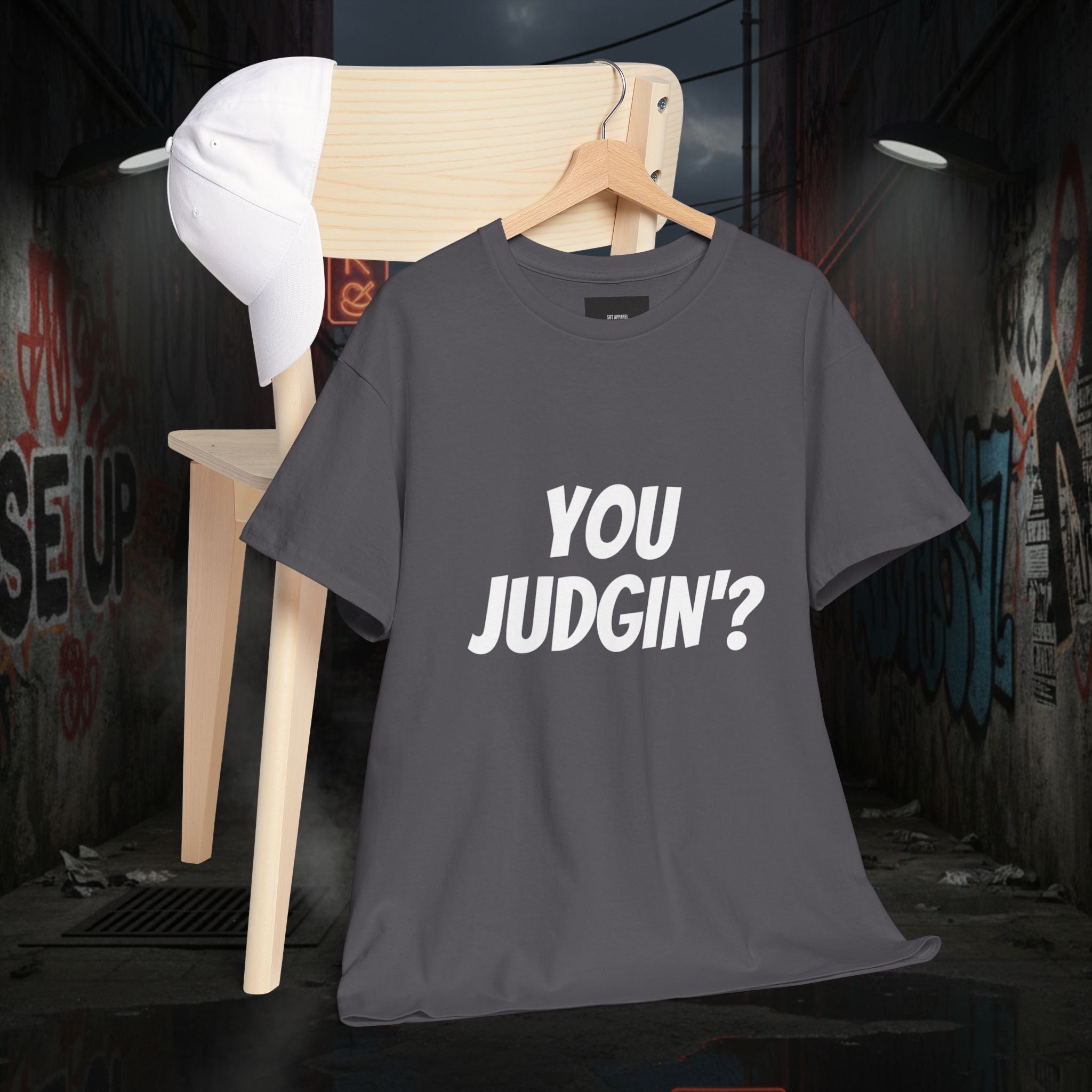 You Judgin'? Graphic Tee — 'Don't Be This Guy' Gavel Judge Back Print