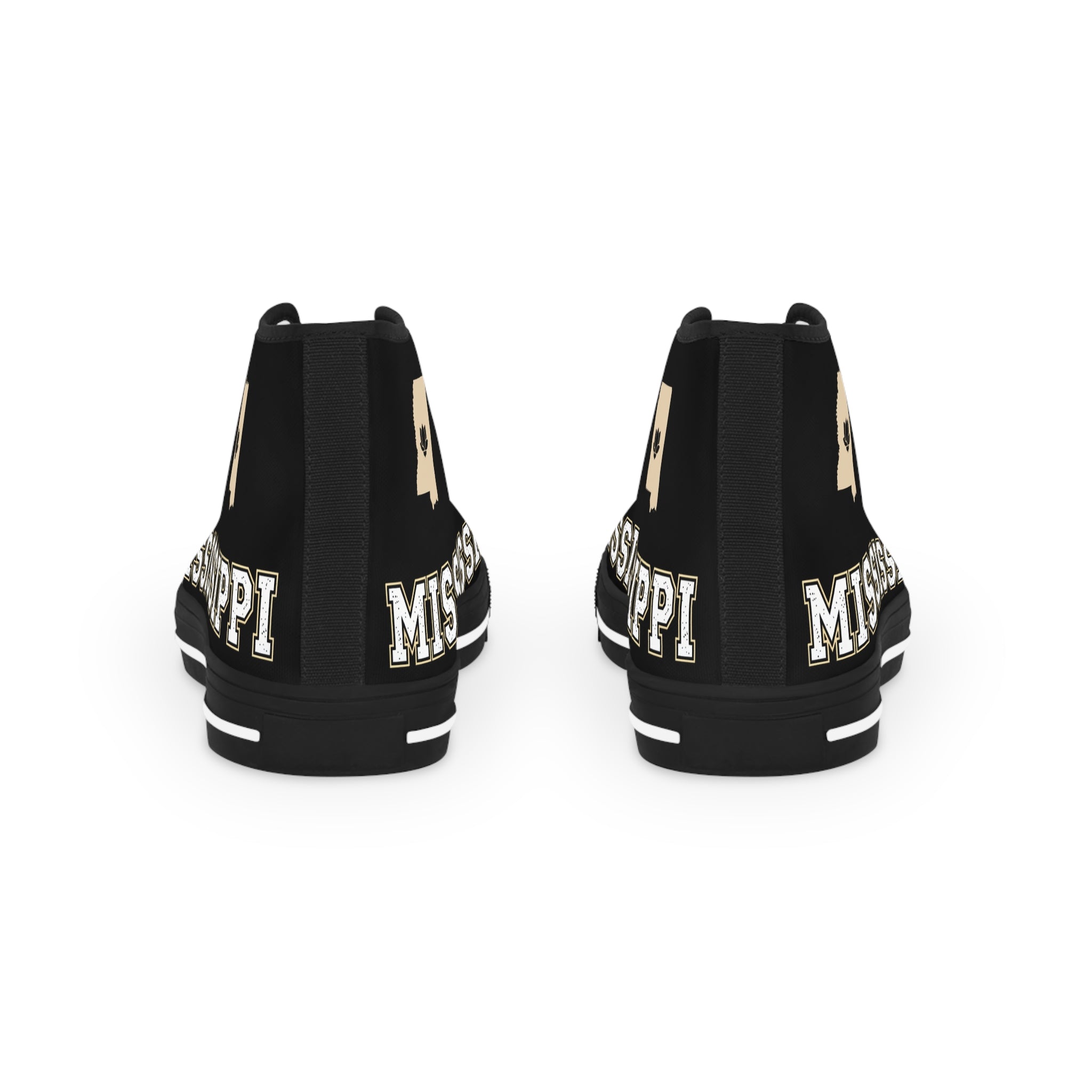 Mississippi High Top Sneakers — White Retro College-Style Men's Shoes