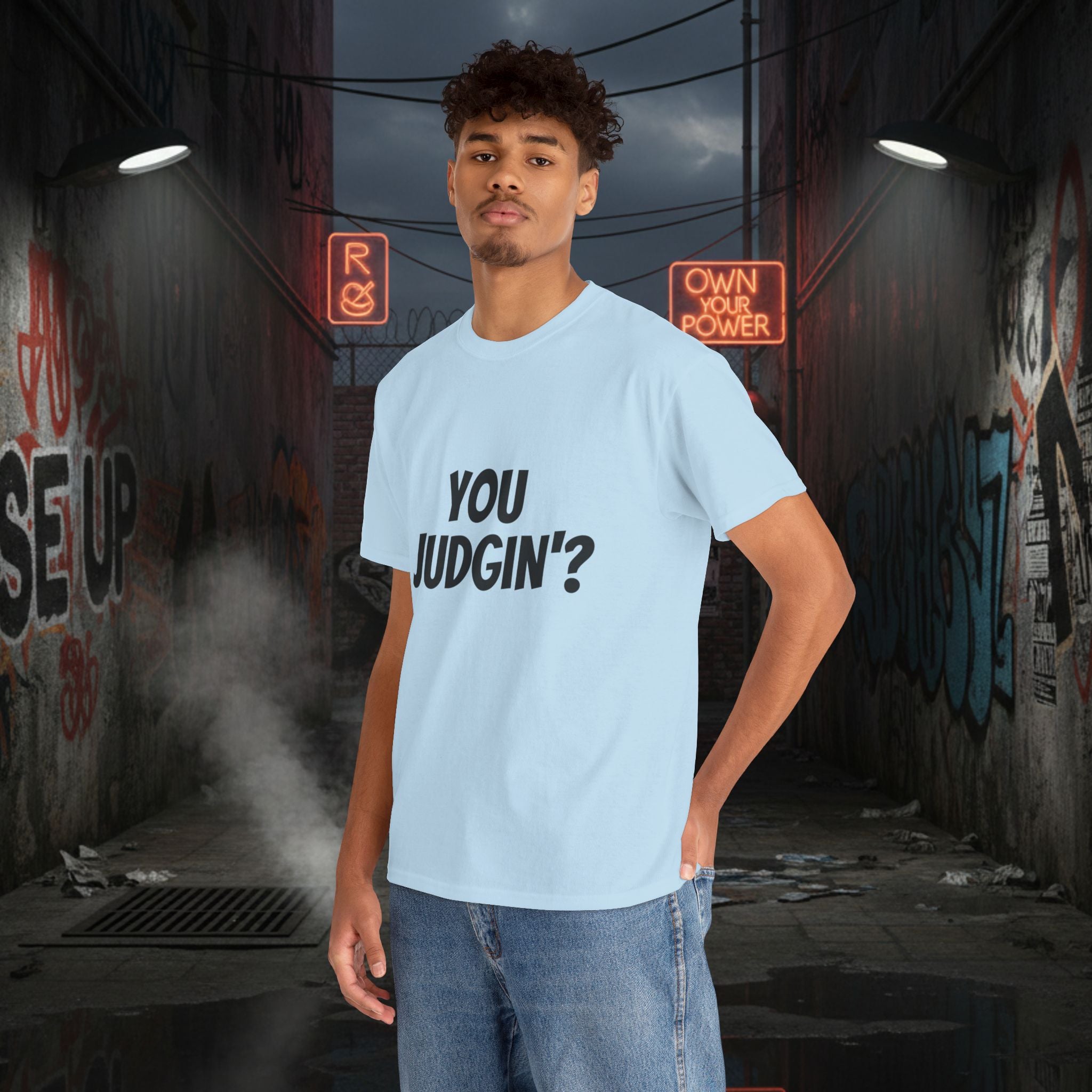 You Judgin'? Graphic Tee — 'Don't Be This Guy' Gavel Judge Back Print