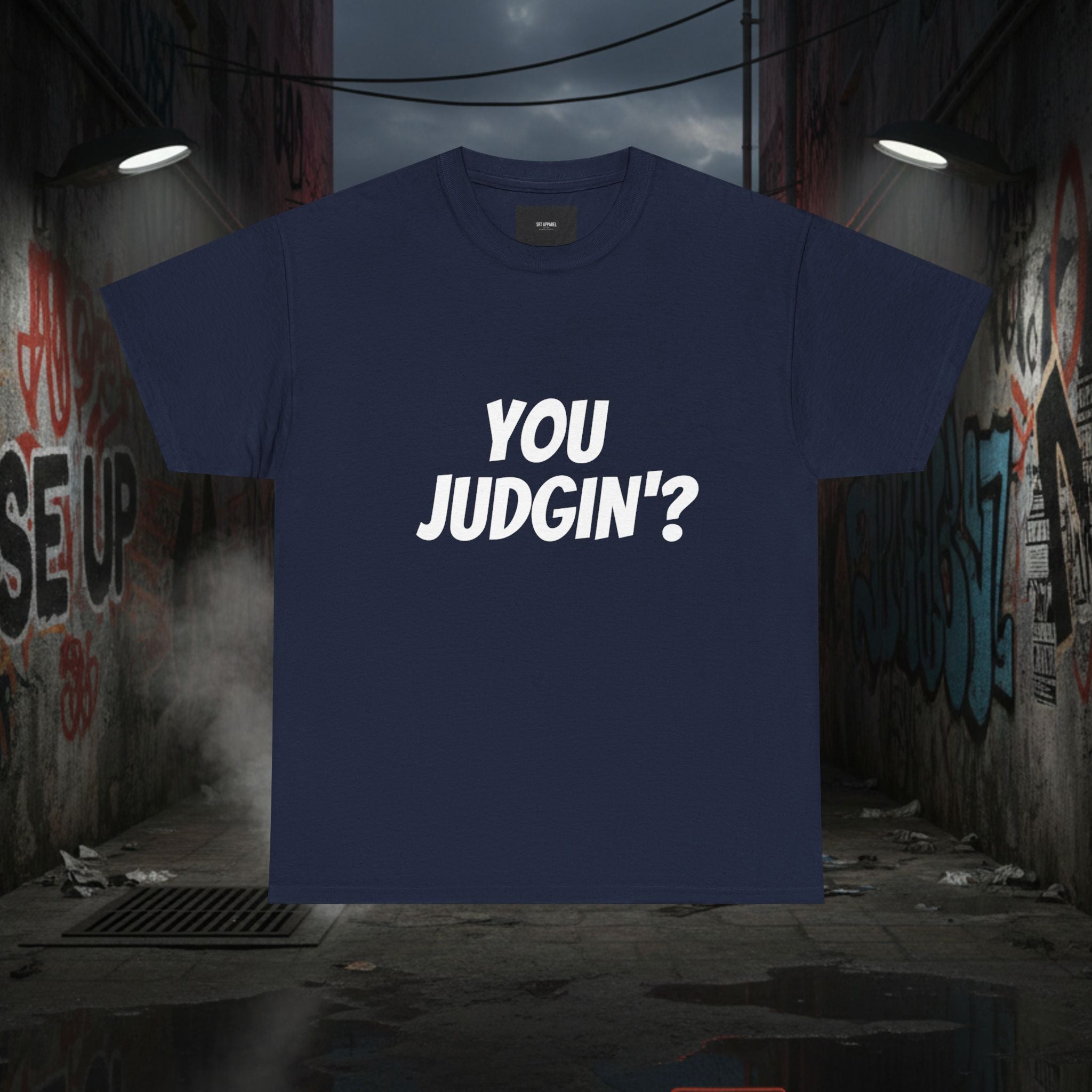 You Judgin'? Graphic Tee — 'Don't Be This Guy' Gavel Judge Back Print