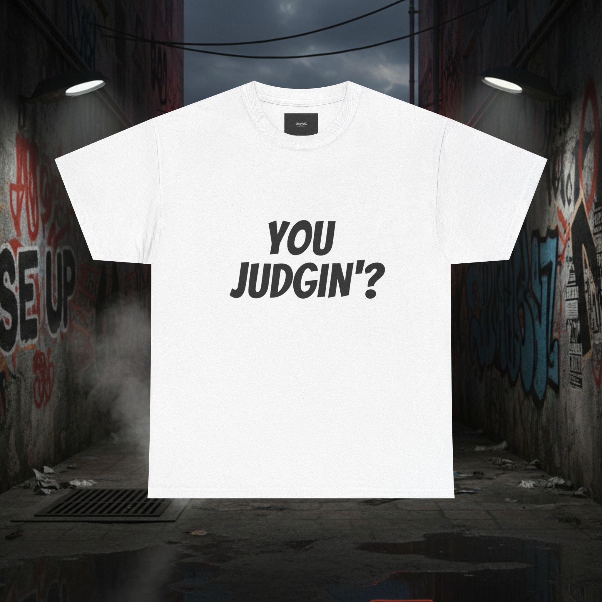 You Judgin'? Graphic Tee — 'Don't Be This Guy' Gavel Judge Back Print