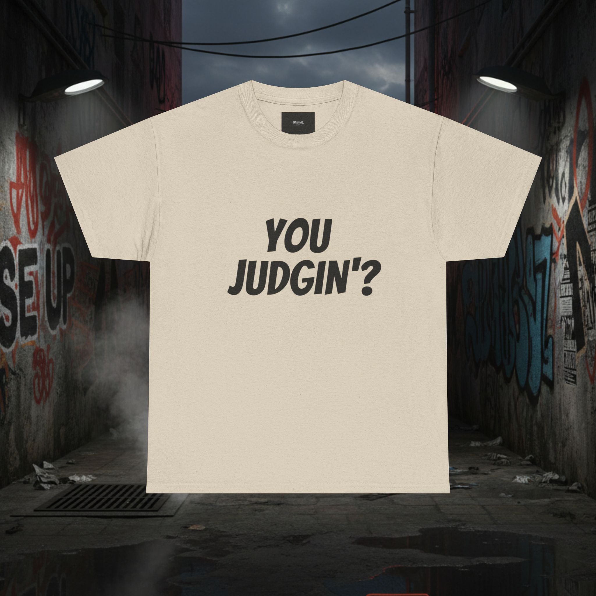 You Judgin'? Graphic Tee — 'Don't Be This Guy' Gavel Judge Back Print