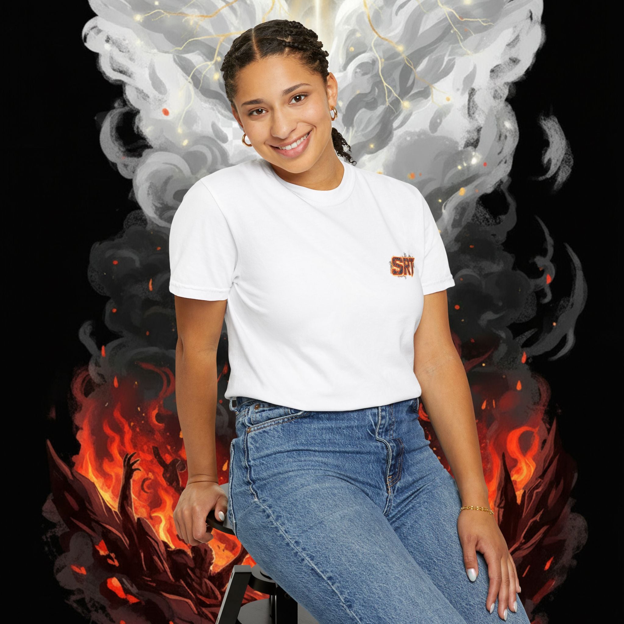 SRT Flame Graphic T-Shirt — "Been Through the Fire" Back Print