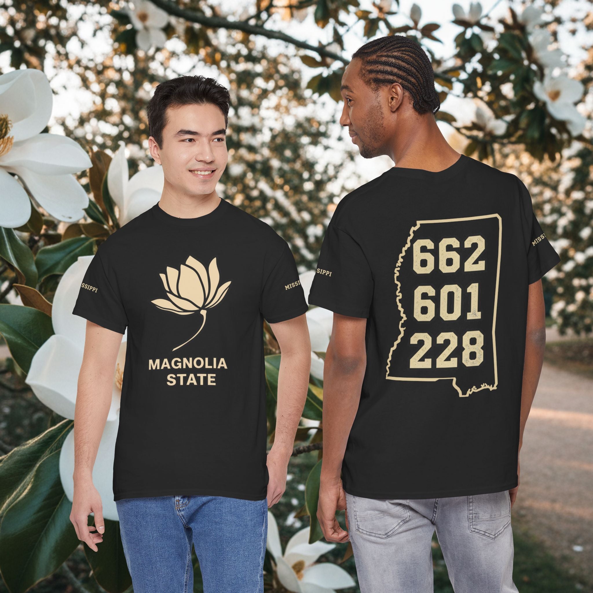 Magnolia State T-Shirt — Mississippi Area Code Shirt (662 · 601 · 228)