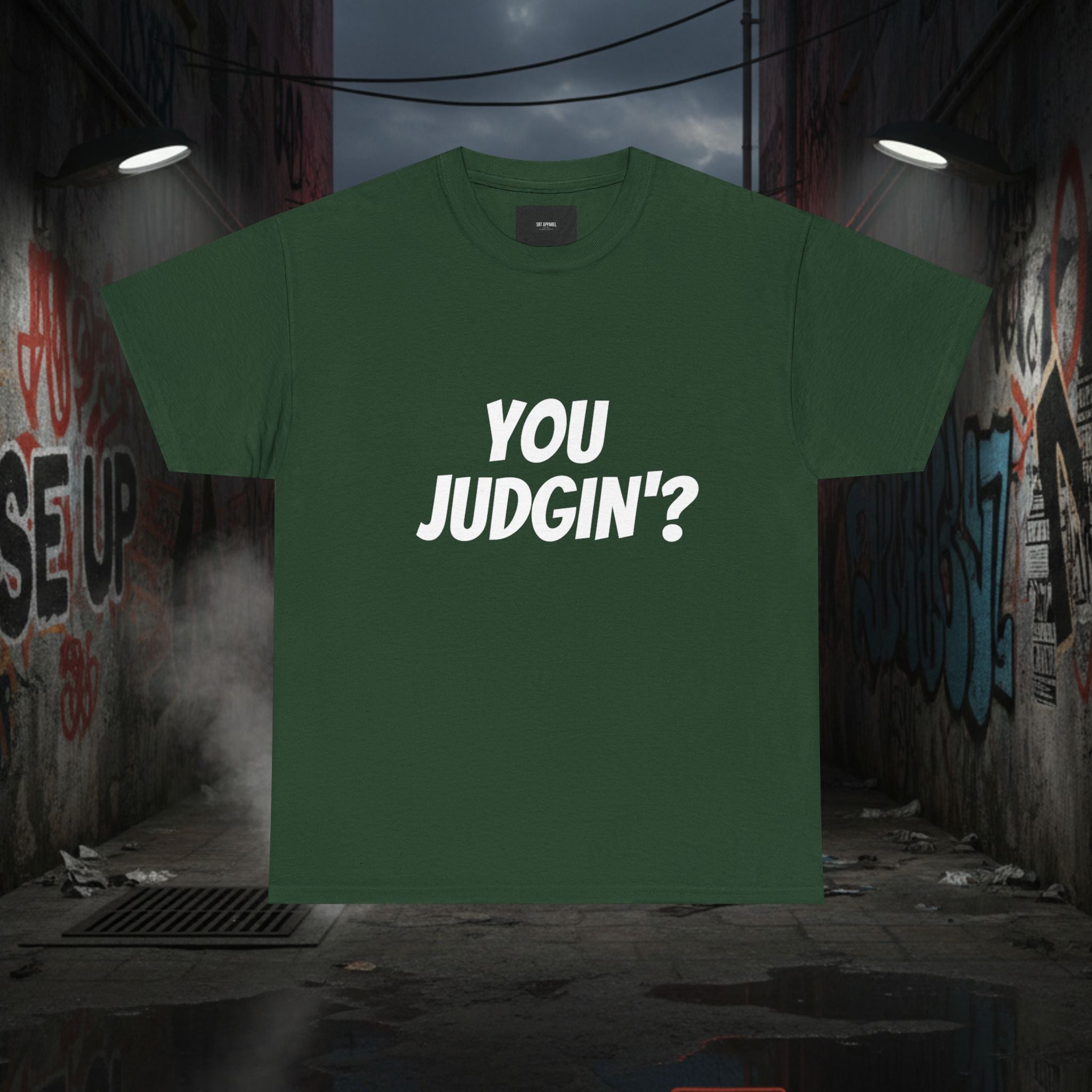You Judgin'? Graphic Tee — 'Don't Be This Guy' Gavel Judge Back Print
