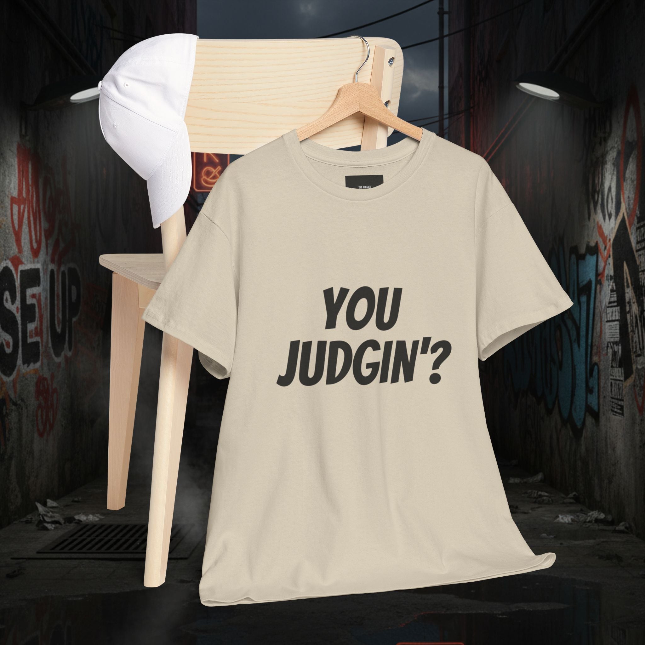 You Judgin'? Graphic Tee — 'Don't Be This Guy' Gavel Judge Back Print