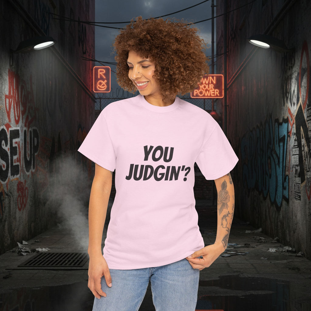 You Judgin'? Graphic Tee — 'Don't Be This Guy' Gavel Judge Back Print