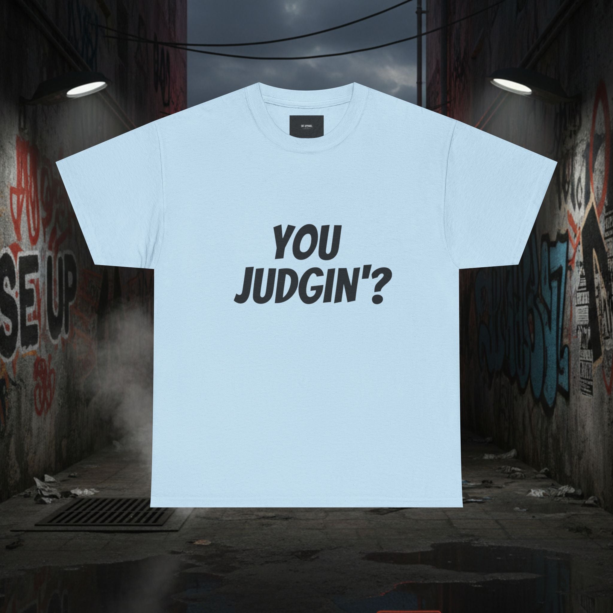 You Judgin'? Graphic Tee — 'Don't Be This Guy' Gavel Judge Back Print
