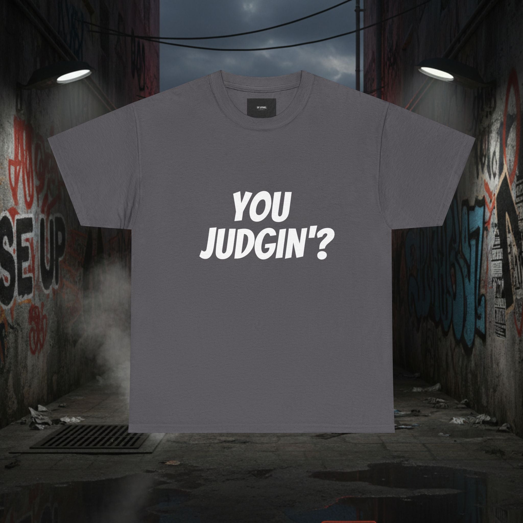 You Judgin'? Graphic Tee — 'Don't Be This Guy' Gavel Judge Back Print