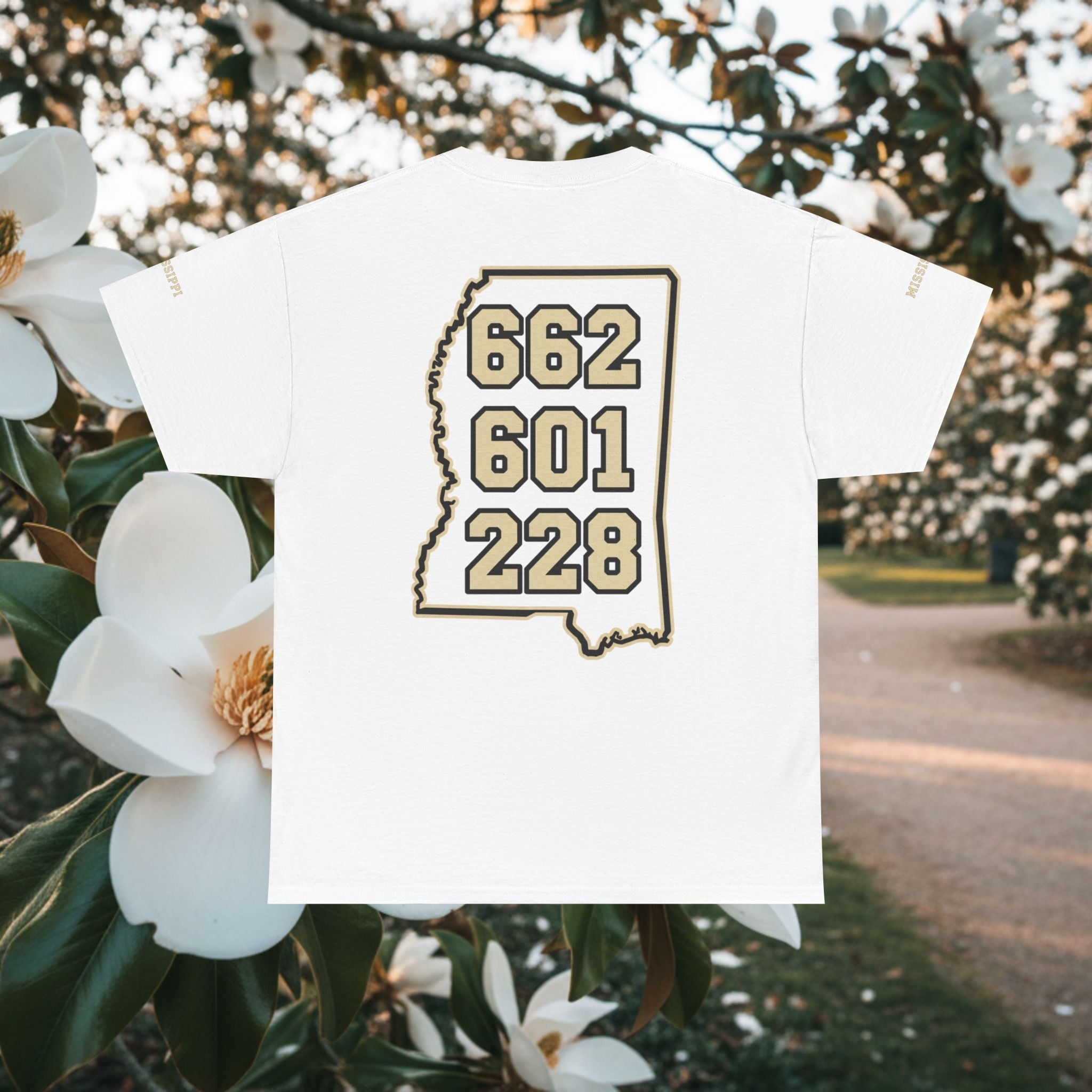 Magnolia State T-Shirt — Mississippi Area Code Shirt (662 · 601 · 228)