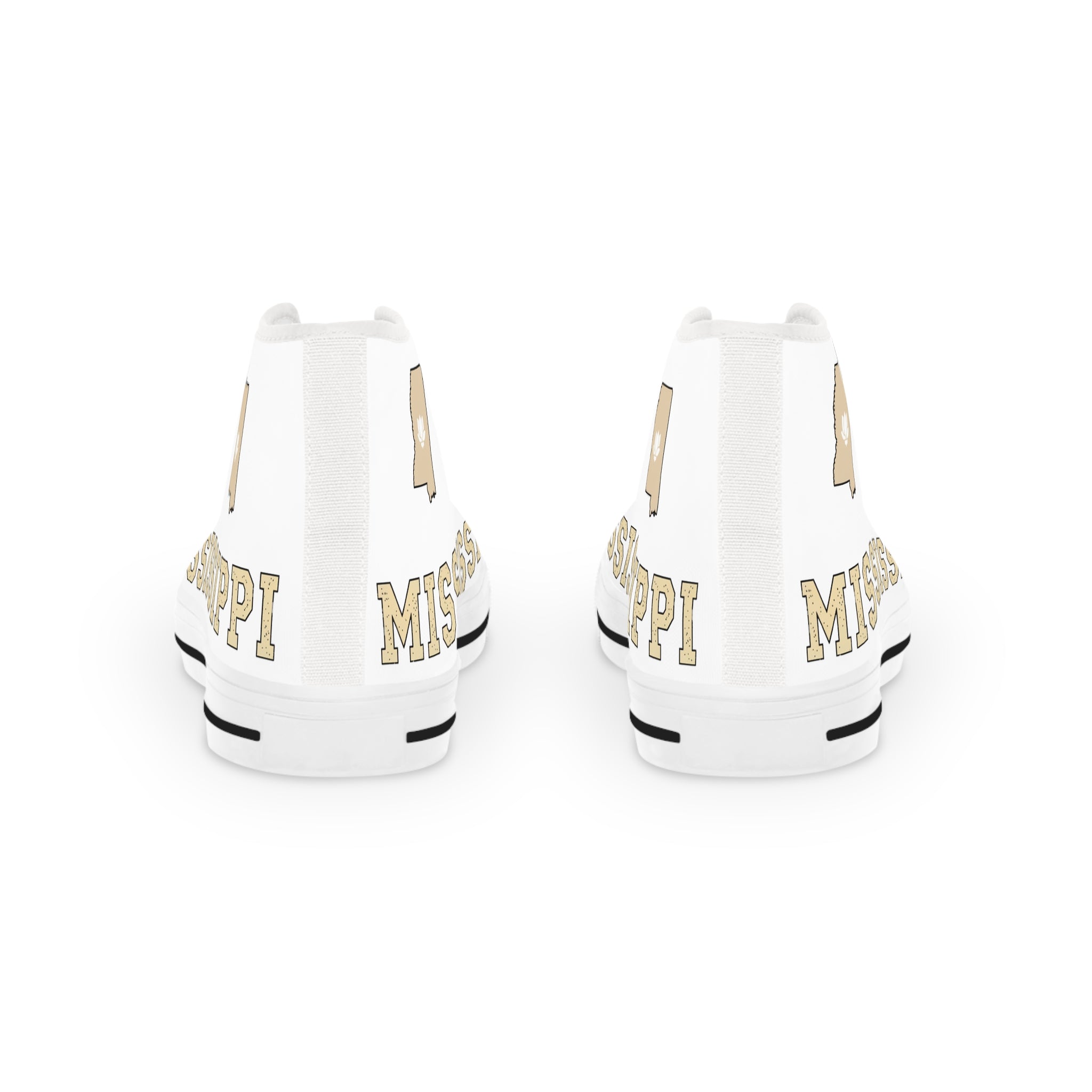 Mississippi High Top Sneakers — White Retro College-Style Men's Shoes