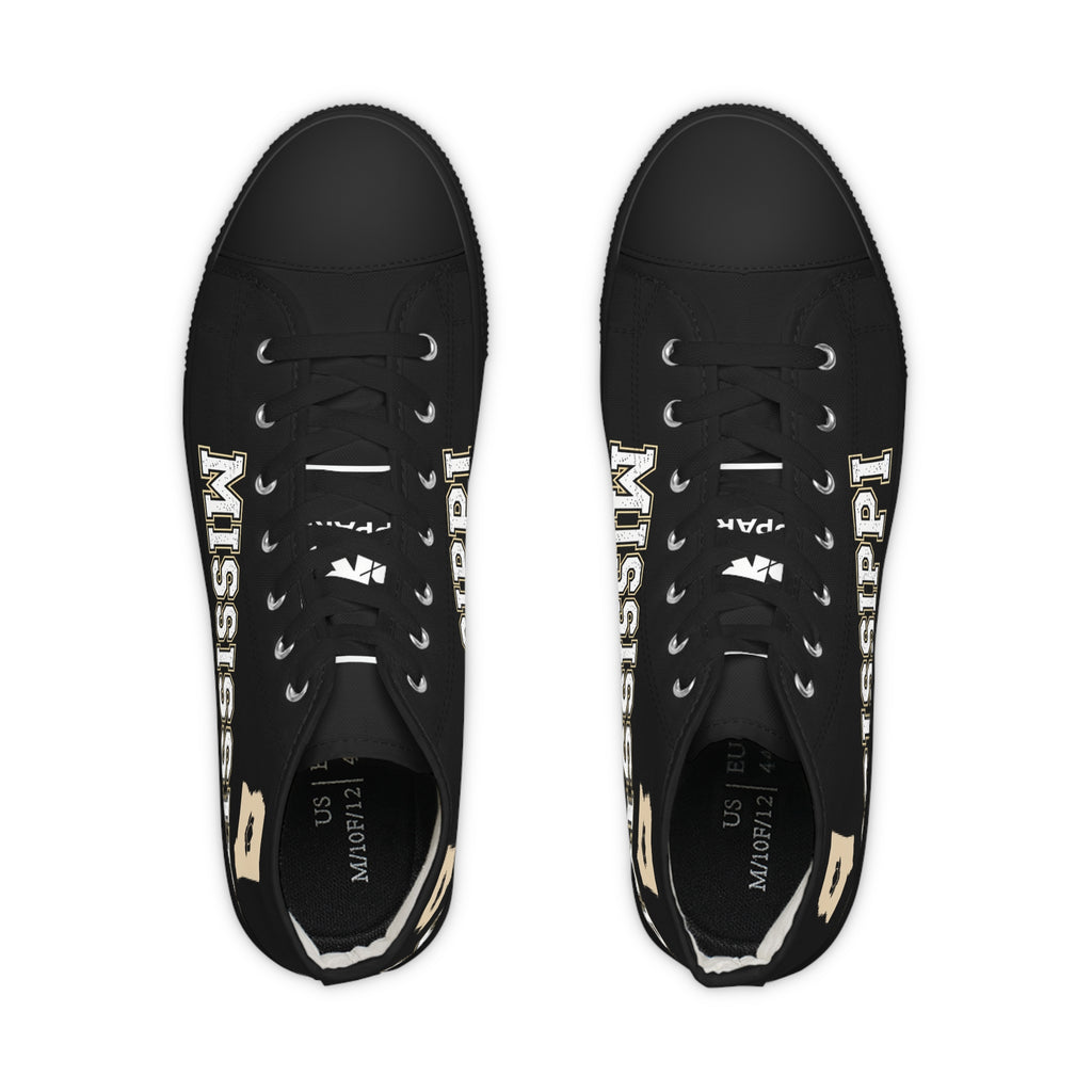 Mississippi High Top Sneakers — White Retro College-Style Men's Shoes