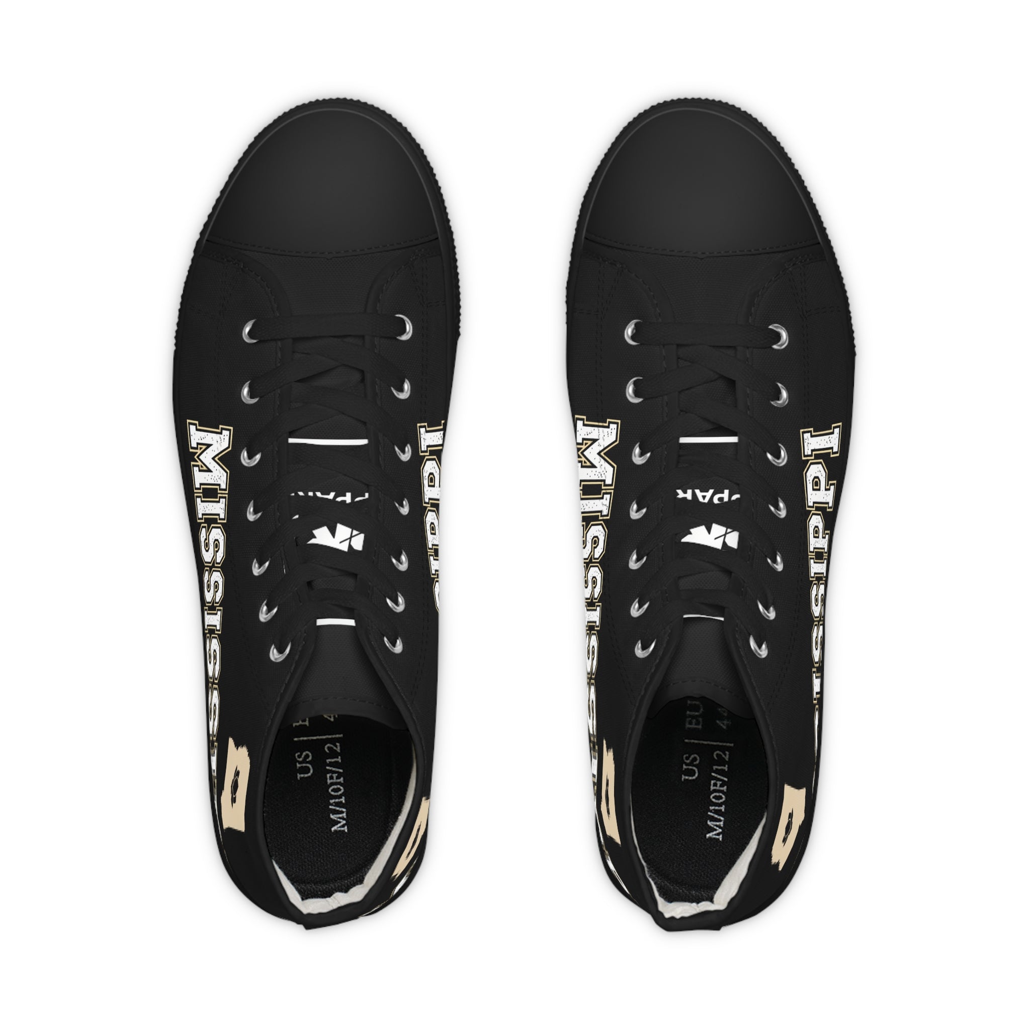 Mississippi High Top Sneakers — White Retro College-Style Men's Shoes