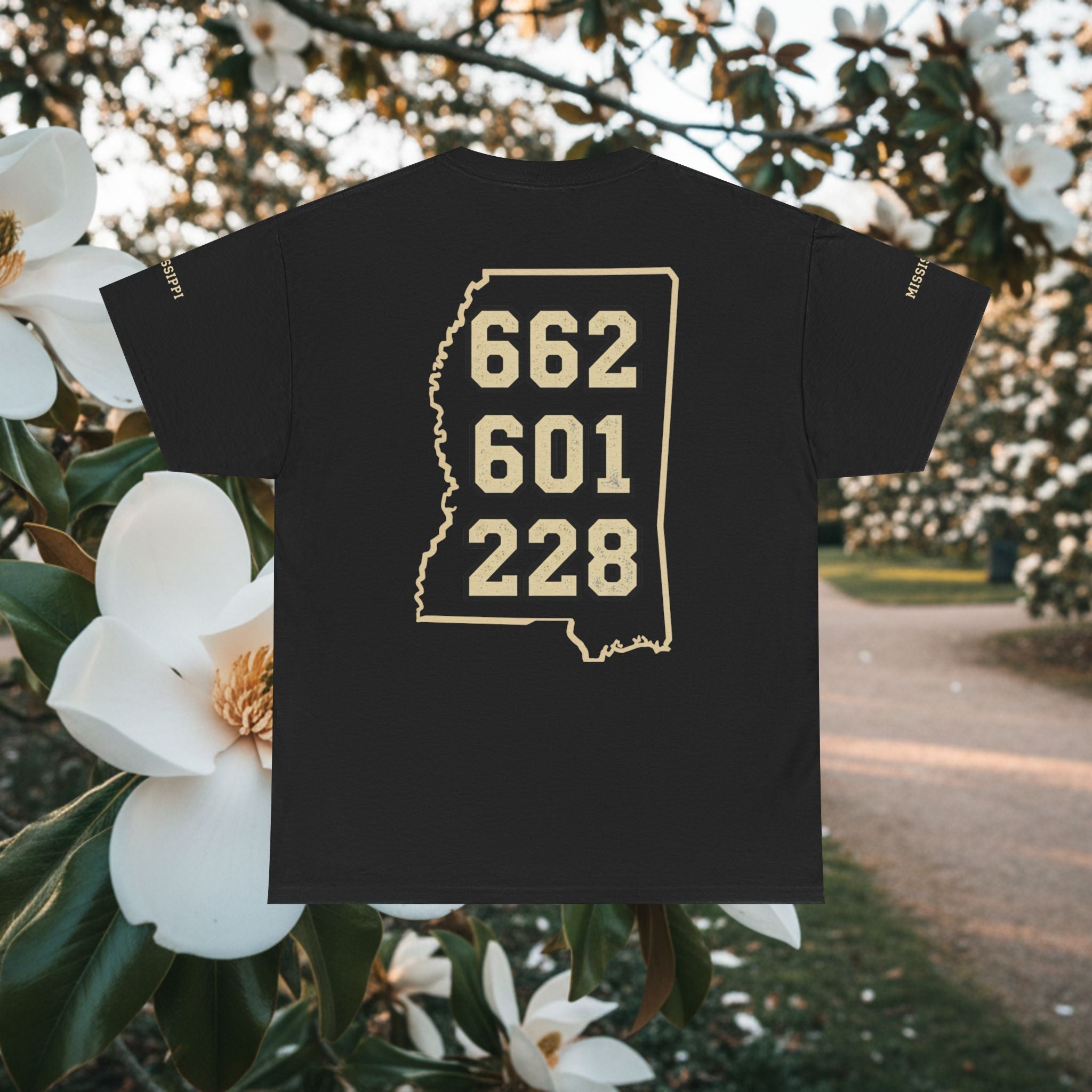 Magnolia State T-Shirt — Mississippi Area Code Shirt (662 · 601 · 228)